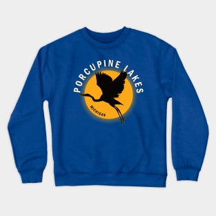 Porcupine Lakes in Michigan Heron Sunrise Crewneck Sweatshirt